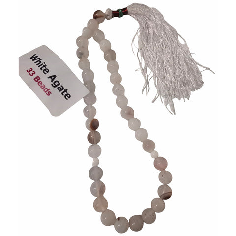 White Agate 33 Prayer Beads