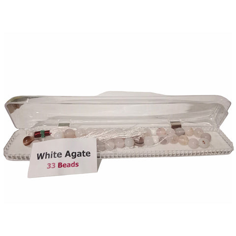 White Agate 33 Prayer Beads