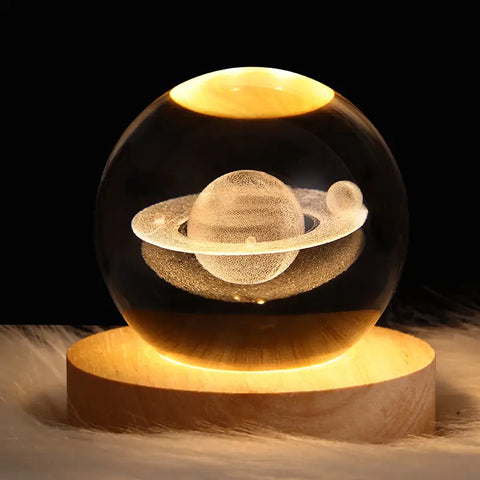 1pc 3D Night Light with Crystal Glass Ball