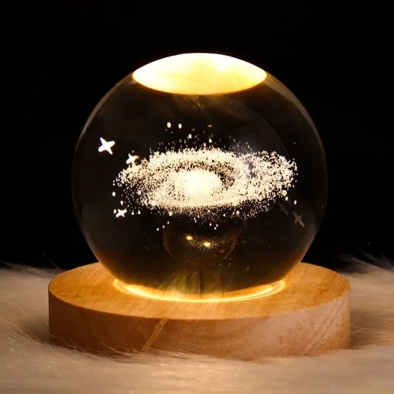 1pc 3D Night Light with Crystal Glass Ball