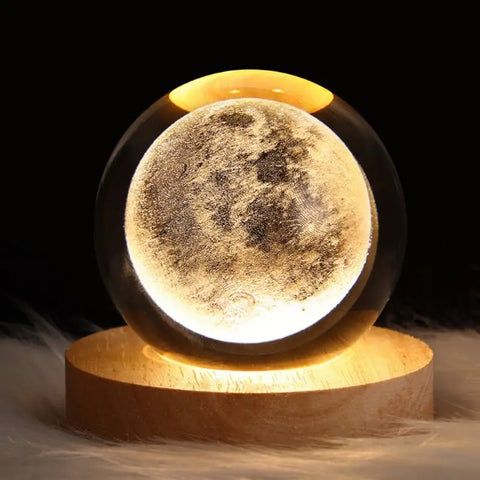 1pc 3D Night Light with Crystal Glass Ball