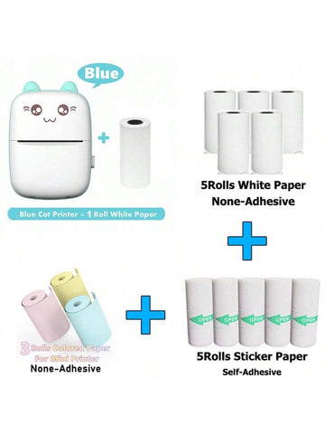 Mini Photo Pocket Printer Portable Ink-Free Thermal 57mm Sticker