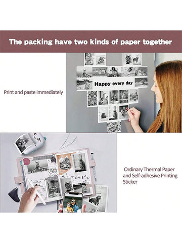 Mini Photo Pocket Printer Portable Ink-Free Thermal 57mm Sticker