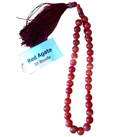 Red Agate 33 Prayer Beads