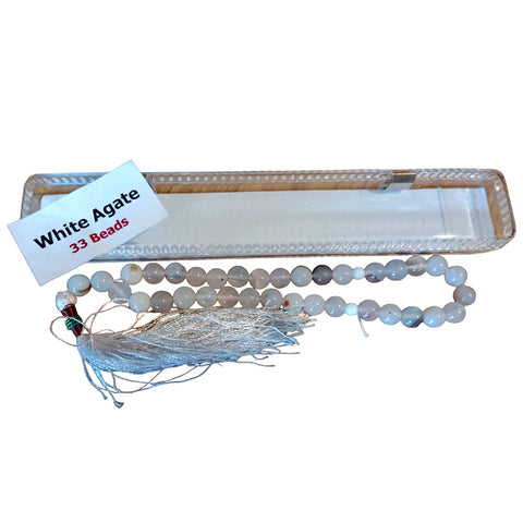 White Agate 33 Prayer Beads