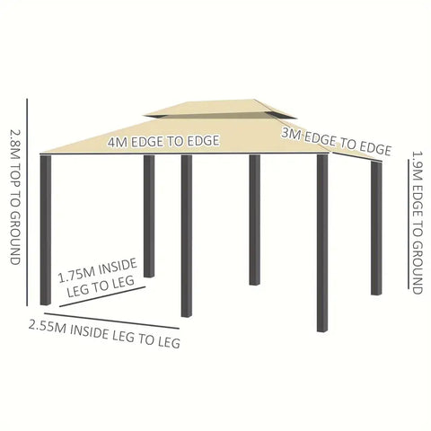 Oasis Haven Steel Frame Gazebo with Curtains