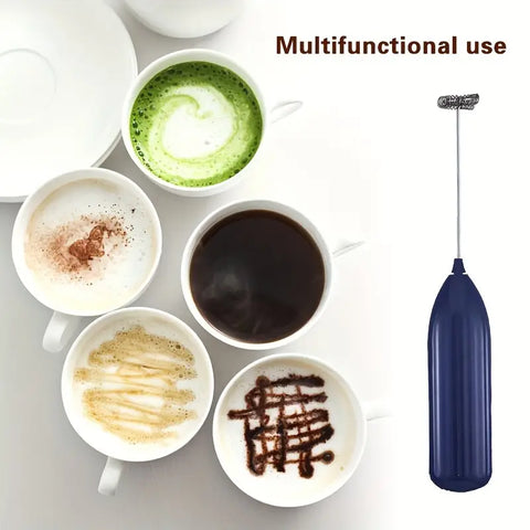 Stainless Steel Electric Milk Frother - Portable, Wireless, Battery Powered Mini Milk Foamer