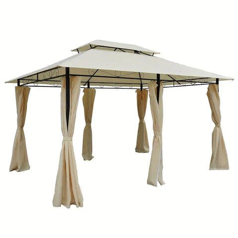 Oasis Haven Steel Frame Gazebo with Curtains