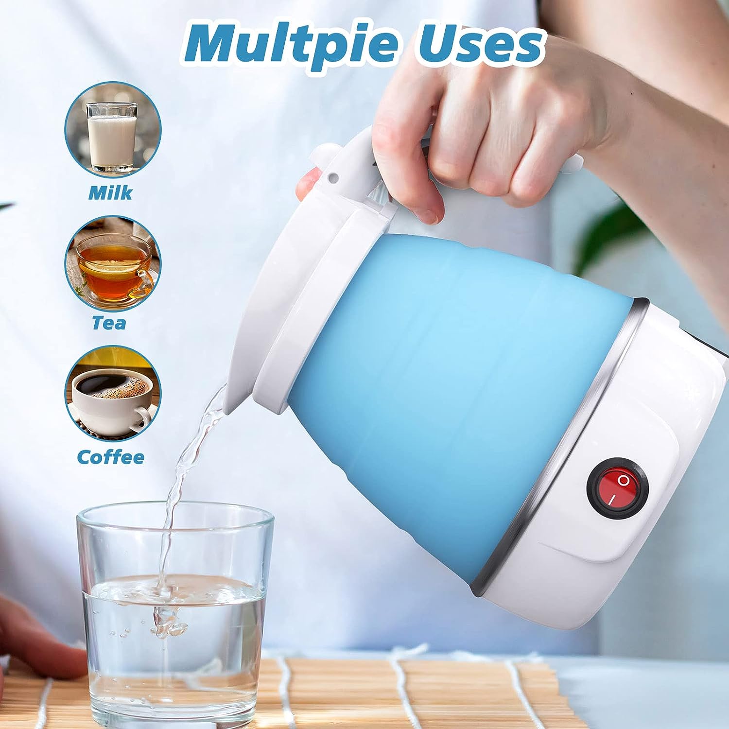 Foldable Electric Kettle, Camping Kettle, Mini Travel Kettle