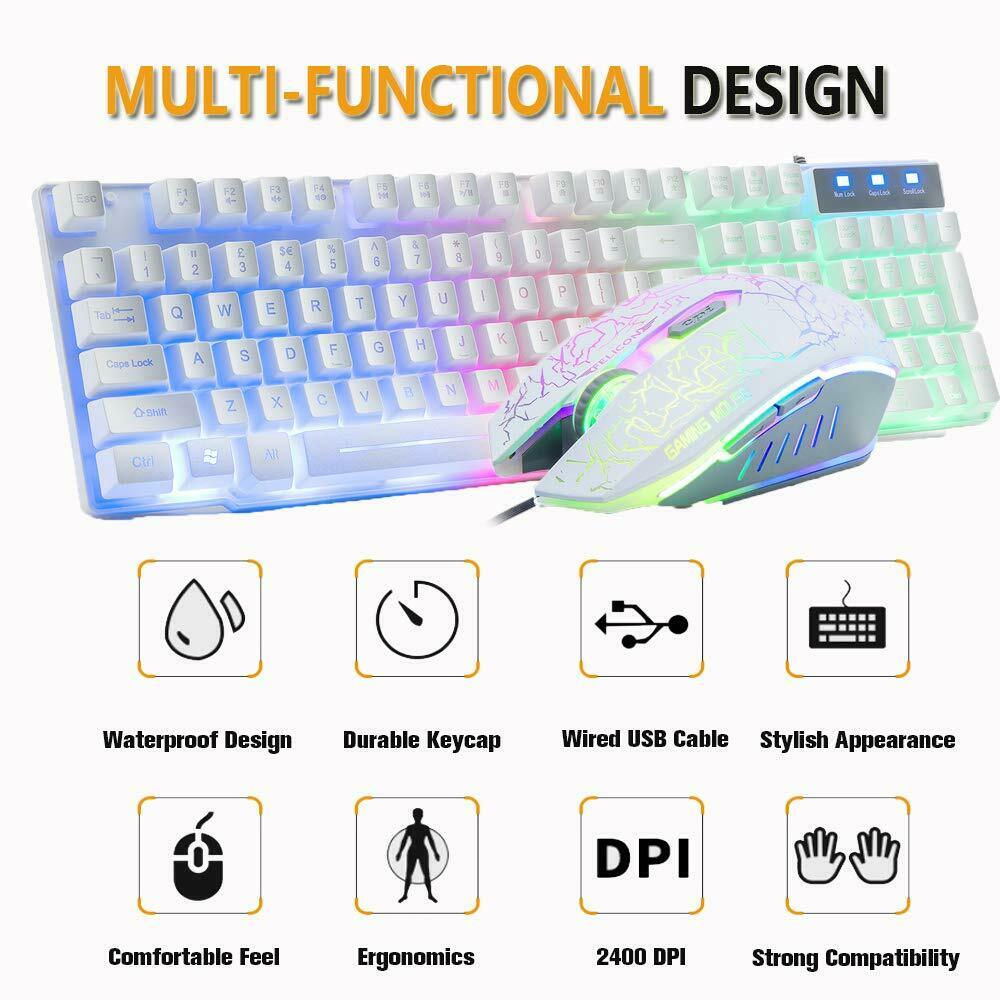 Gaming Keyboard LED Backlight And Gaming Mouse With Pad